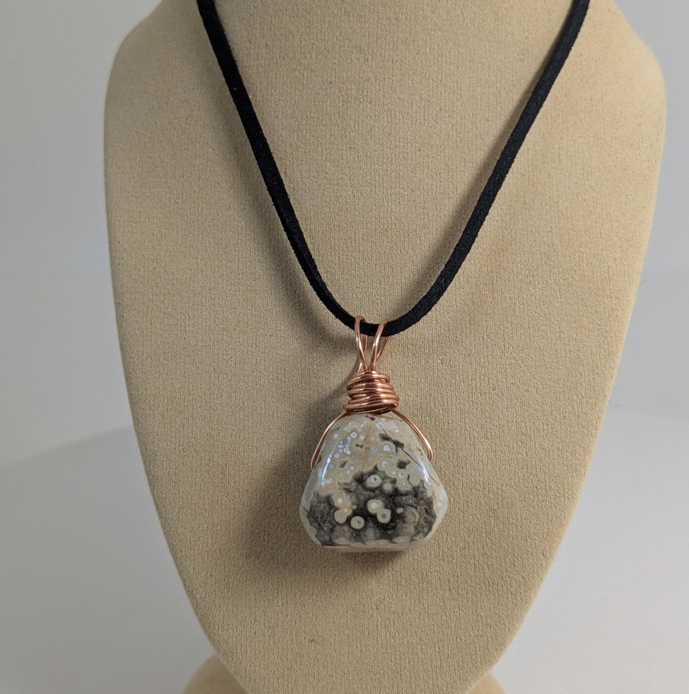Ocean Jasper Orbicular Necklace, Sea Jasper, Spiritual & Healing Stone, Gift